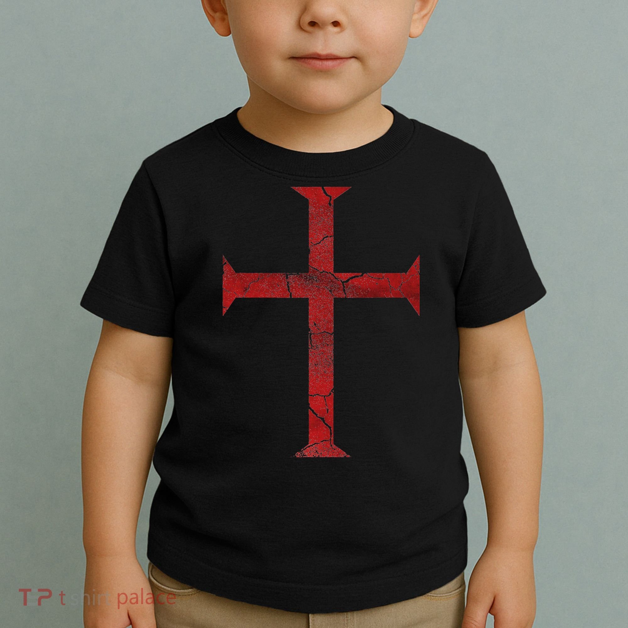 Distressed Deus Vult Knights Templar Cross Crusader Toddler T-Shirt