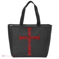 Distressed Deus Vult Knights Templar Cross Crusader Tote Bag thumb 0