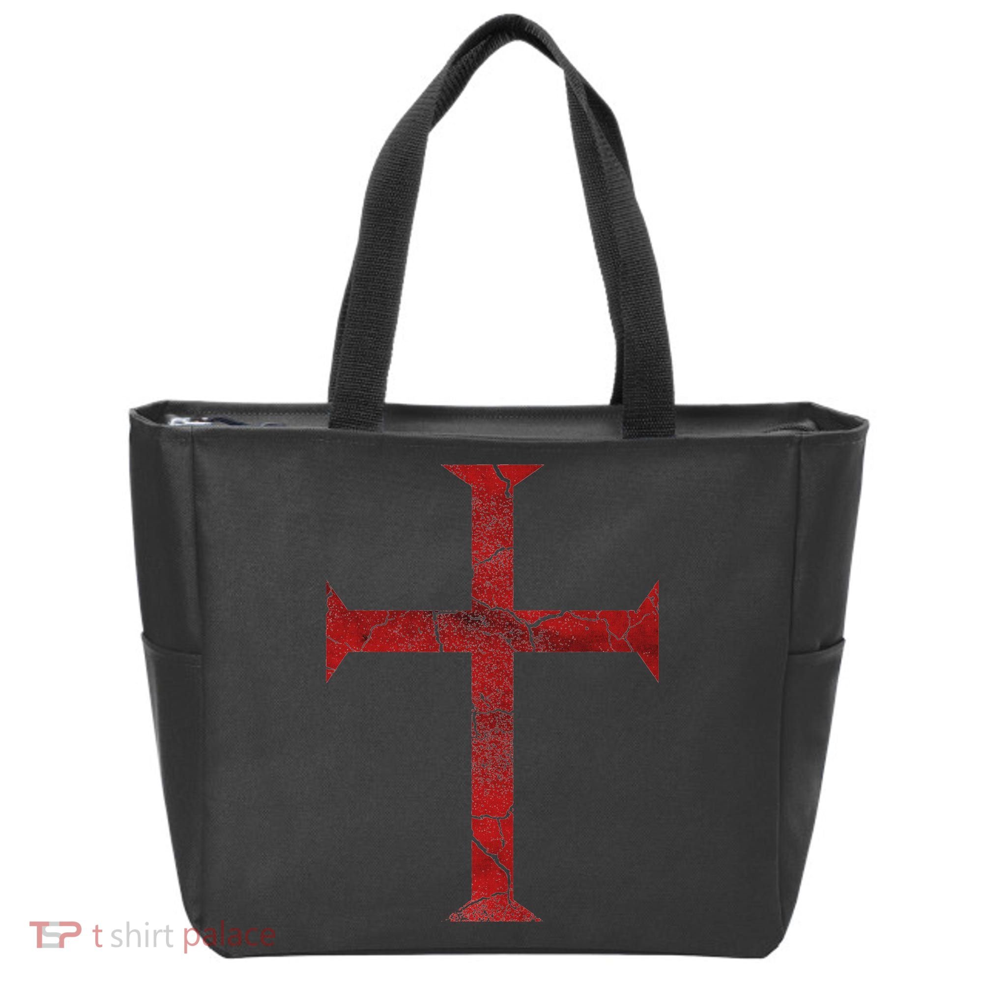 Distressed Deus Vult Knights Templar Cross Crusader Tote Bag