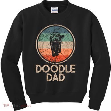 Doodle Dog Vintage Doodle Dad Kids Sweatshirt