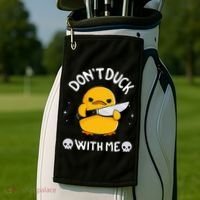 DonT Duck With Me Funny Duck Kinife Golf Towel thumb 2