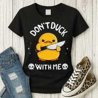 DonT Duck With Me Funny Duck Kinife Women's T-Shirt thumb 3