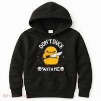 DonT Duck With Me Funny Duck Kinife Kids Hoodie thumb 0