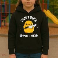 DonT Duck With Me Funny Duck Kinife Kids Hoodie thumb 3