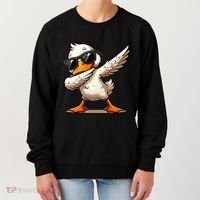 Dabbing Duck With Sunglasses Funny Cartoon Graphic Women's Sweatshirt thumb 0