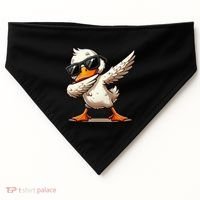 Dabbing Duck With Sunglasses Funny Cartoon Graphic USA-Made Doggie Bandana thumb 0