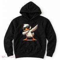 Dabbing Duck With Sunglasses Funny Cartoon Graphic Hoodie thumb 0