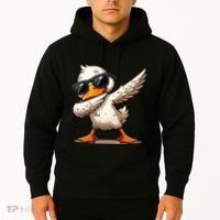 Dabbing Duck With Sunglasses Funny Cartoon Graphic Hoodie thumb 2