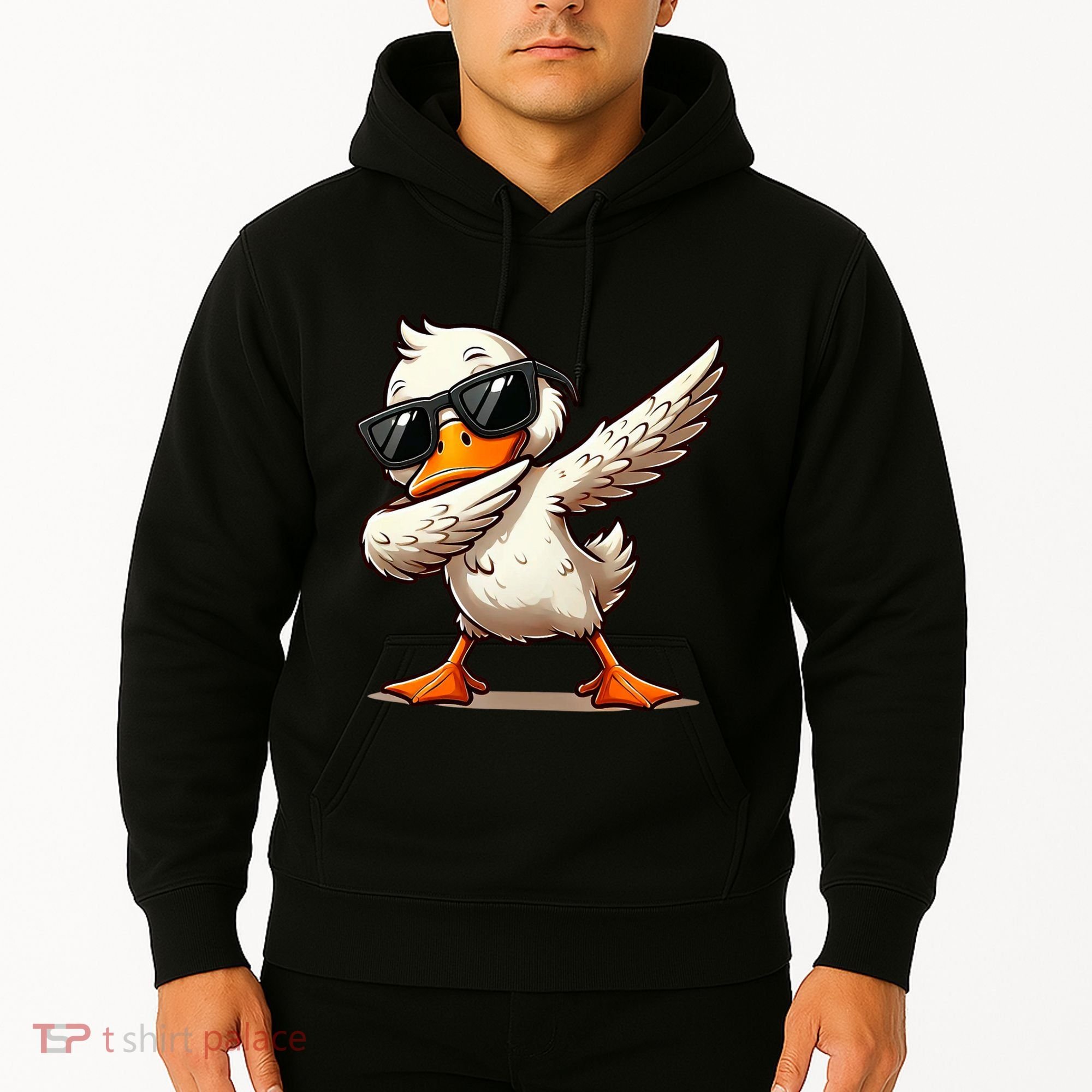 Dabbing Duck With Sunglasses Funny Cartoon Graphic Hoodie