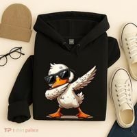 Dabbing Duck With Sunglasses Funny Cartoon Graphic Hoodie thumb 4