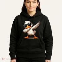 Dabbing Duck With Sunglasses Funny Cartoon Graphic Hoodie thumb 5