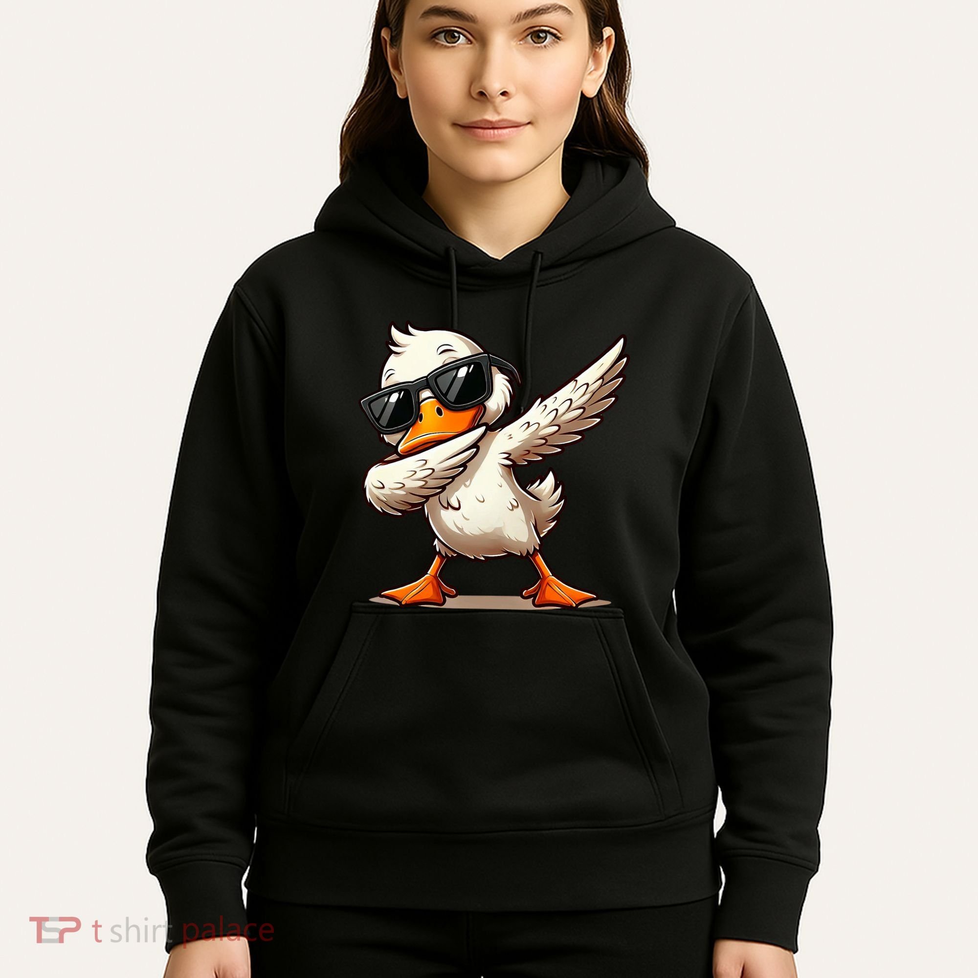 Dabbing Duck With Sunglasses Funny Cartoon Graphic Hoodie