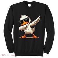Dabbing Duck With Sunglasses Funny Cartoon Graphic Sweatshirt thumb 0