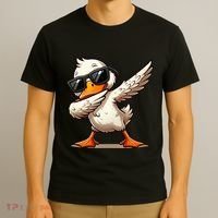 Dabbing Duck With Sunglasses Funny Cartoon Graphic T-Shirt thumb 3
