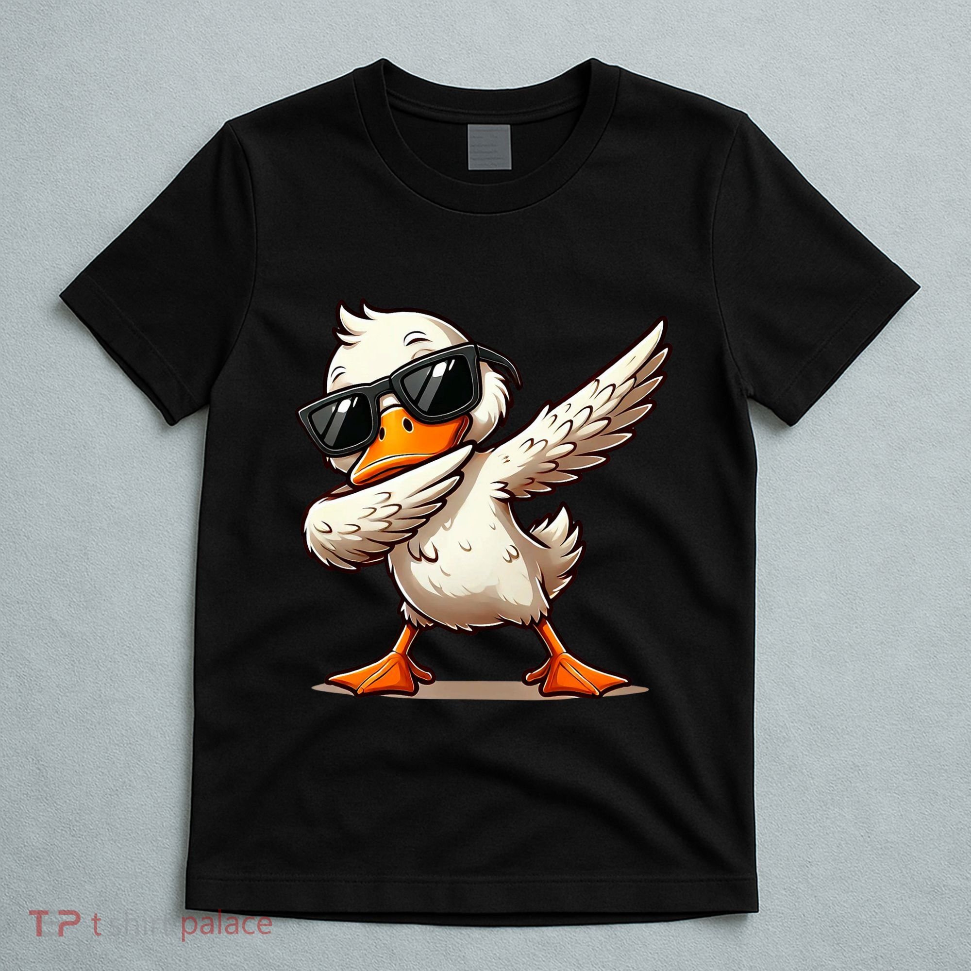 Dabbing Duck With Sunglasses Funny Cartoon Graphic T-Shirt