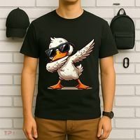 Dabbing Duck With Sunglasses Funny Cartoon Graphic T-Shirt thumb 6