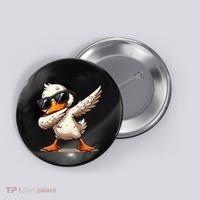 Dabbing Duck With Sunglasses Funny Cartoon Graphic Button thumb 0