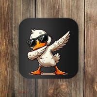 Dabbing Duck With Sunglasses Funny Cartoon Graphic Coaster thumb 0