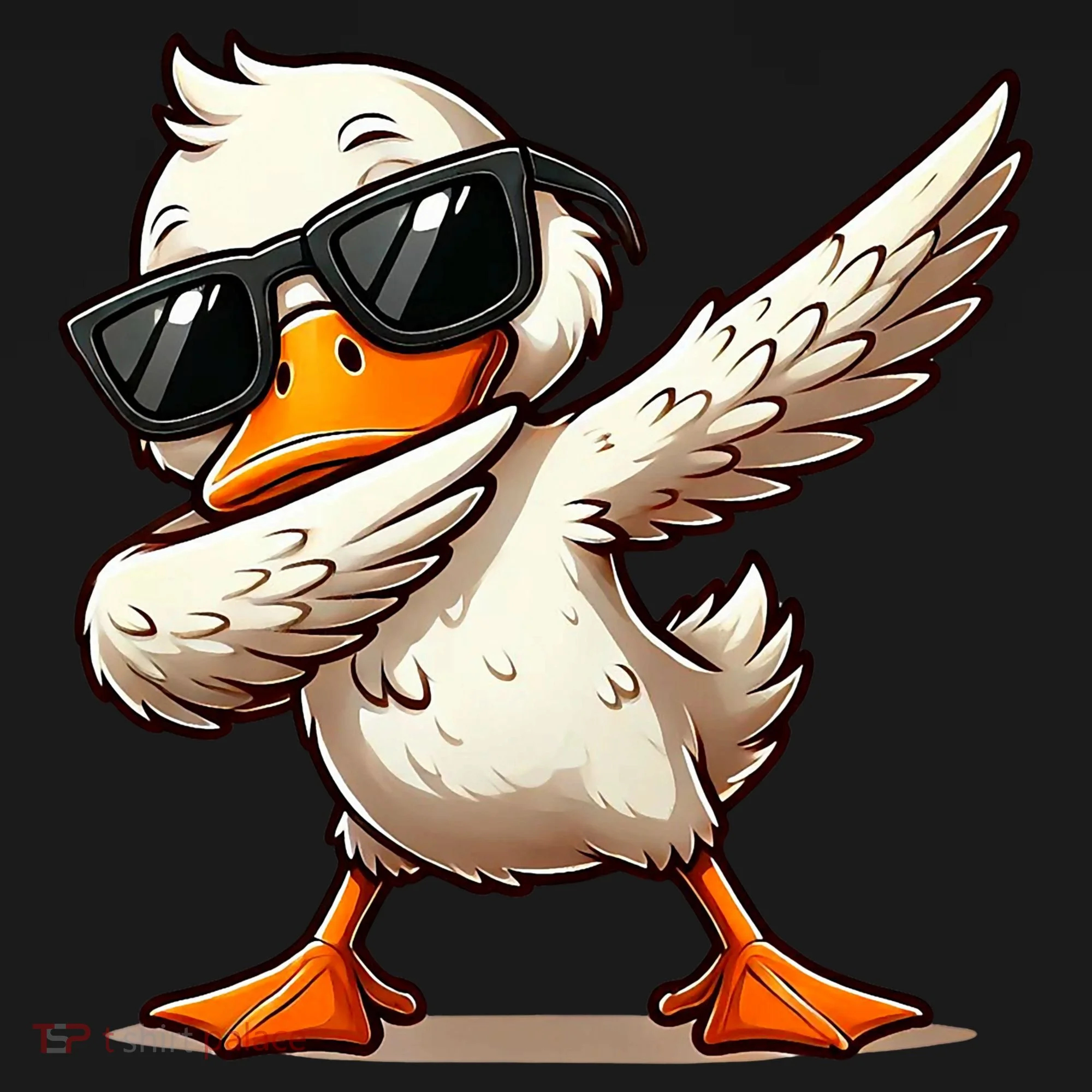 Dabbing Duck With Sunglasses Funny Cartoon Graphic Ornament