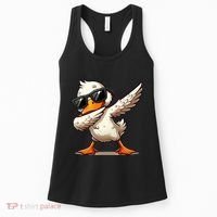 Dabbing Duck With Sunglasses Funny Cartoon Graphic Women's Tank Top thumb 0