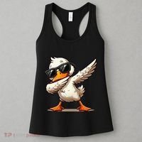 Dabbing Duck With Sunglasses Funny Cartoon Graphic Women's Tank Top thumb 3