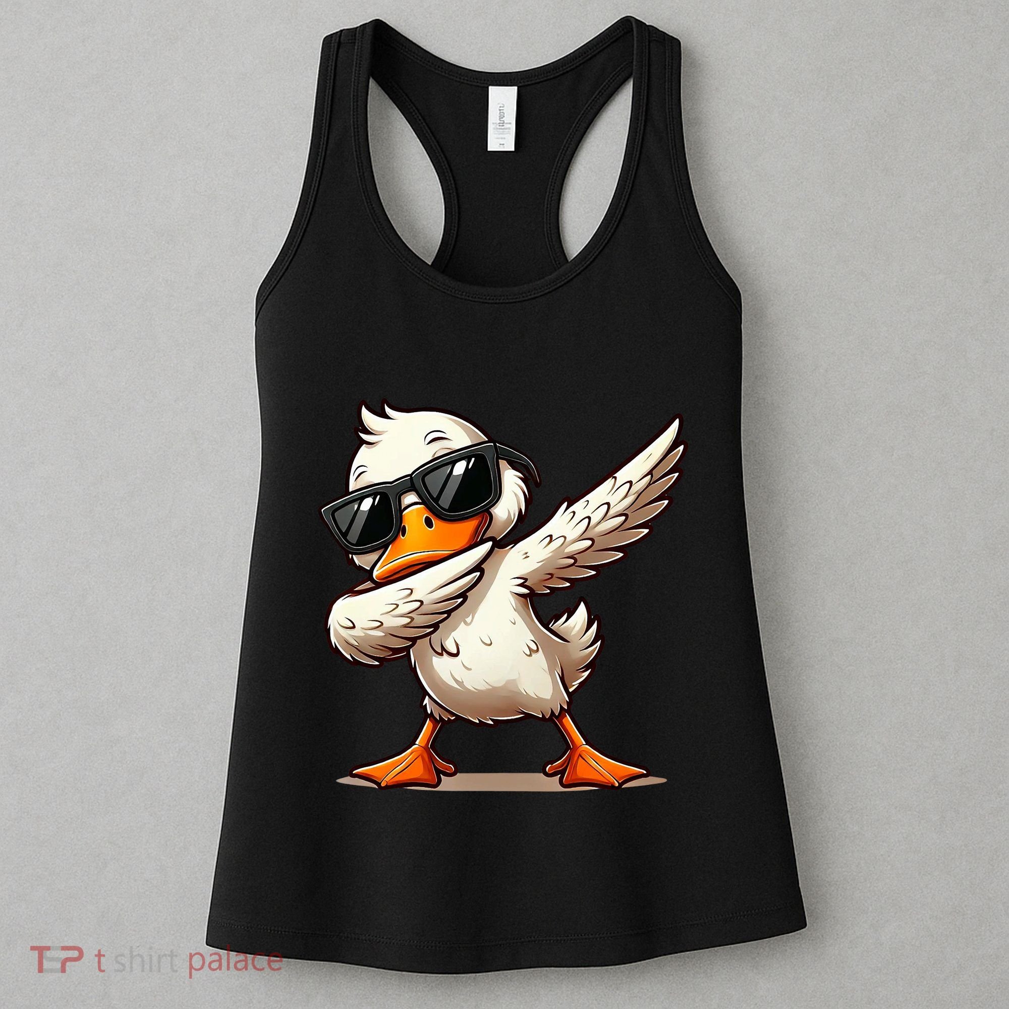 Dabbing Duck With Sunglasses Funny Cartoon Graphic Women's Tank Top