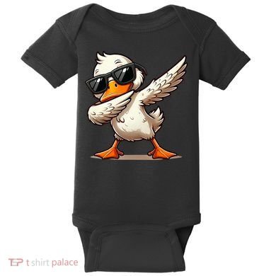 Dabbing Duck With Sunglasses Funny Cartoon Graphic Baby Bodysuit