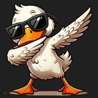 Dabbing Duck With Sunglasses Funny Cartoon Graphic Hat thumb 2
