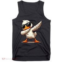 Dabbing Duck With Sunglasses Funny Cartoon Graphic Tank Top thumb 0