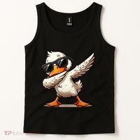 Dabbing Duck With Sunglasses Funny Cartoon Graphic Tank Top thumb 2