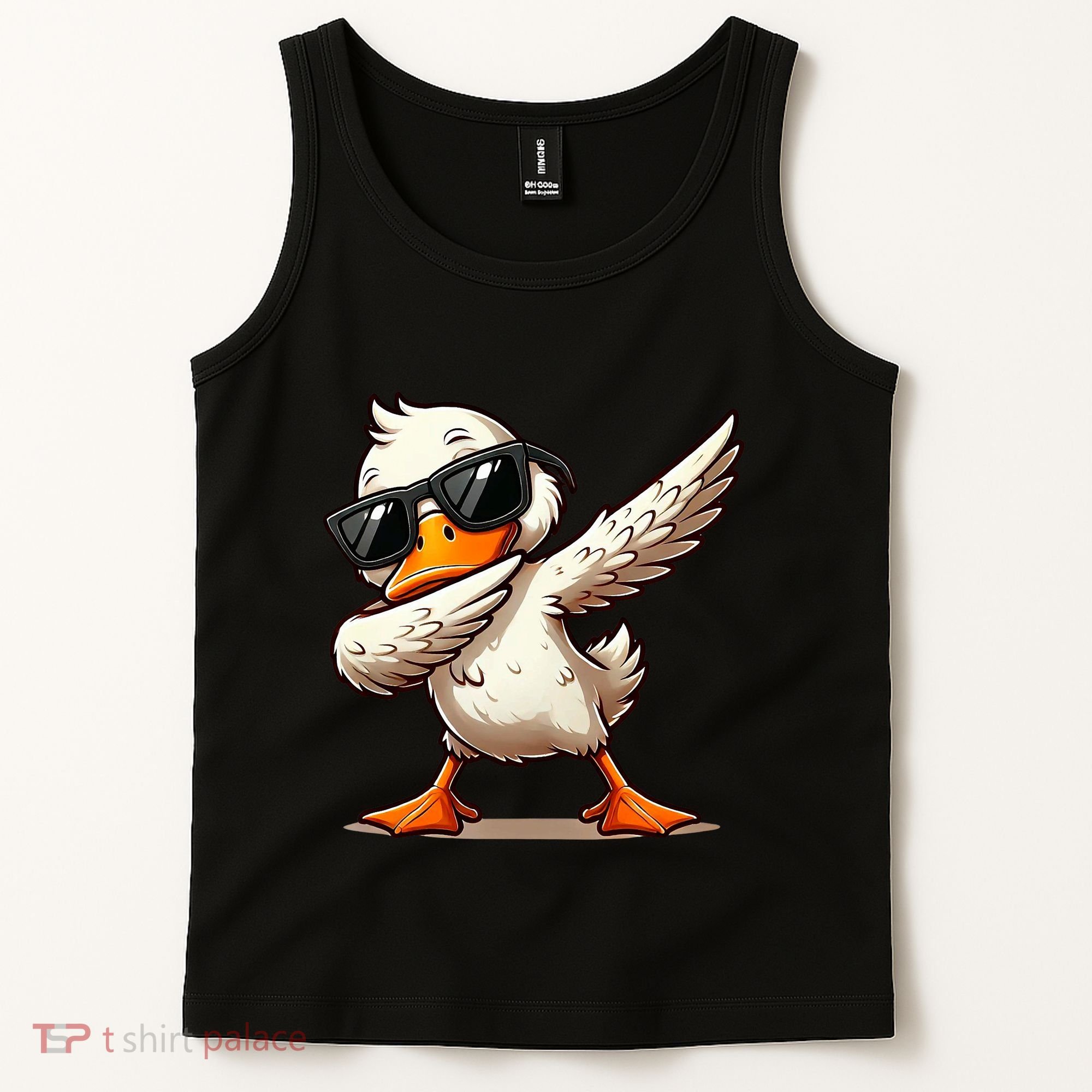 Dabbing Duck With Sunglasses Funny Cartoon Graphic Tank Top