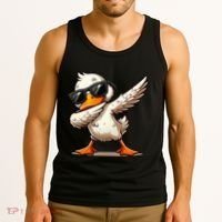 Dabbing Duck With Sunglasses Funny Cartoon Graphic Tank Top thumb 3