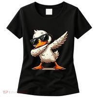 Dabbing Duck With Sunglasses Funny Cartoon Graphic Women's T-Shirt thumb 0