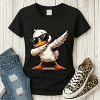 Dabbing Duck With Sunglasses Funny Cartoon Graphic Women's T-Shirt thumb 3