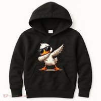 Dabbing Duck With Sunglasses Funny Cartoon Graphic Kids Hoodie thumb 0