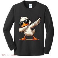 Dabbing Duck With Sunglasses Funny Cartoon Graphic Kids Long Sleeve Shirt thumb 0