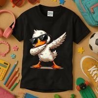 Dabbing Duck With Sunglasses Funny Cartoon Graphic Kids T-Shirt thumb 3