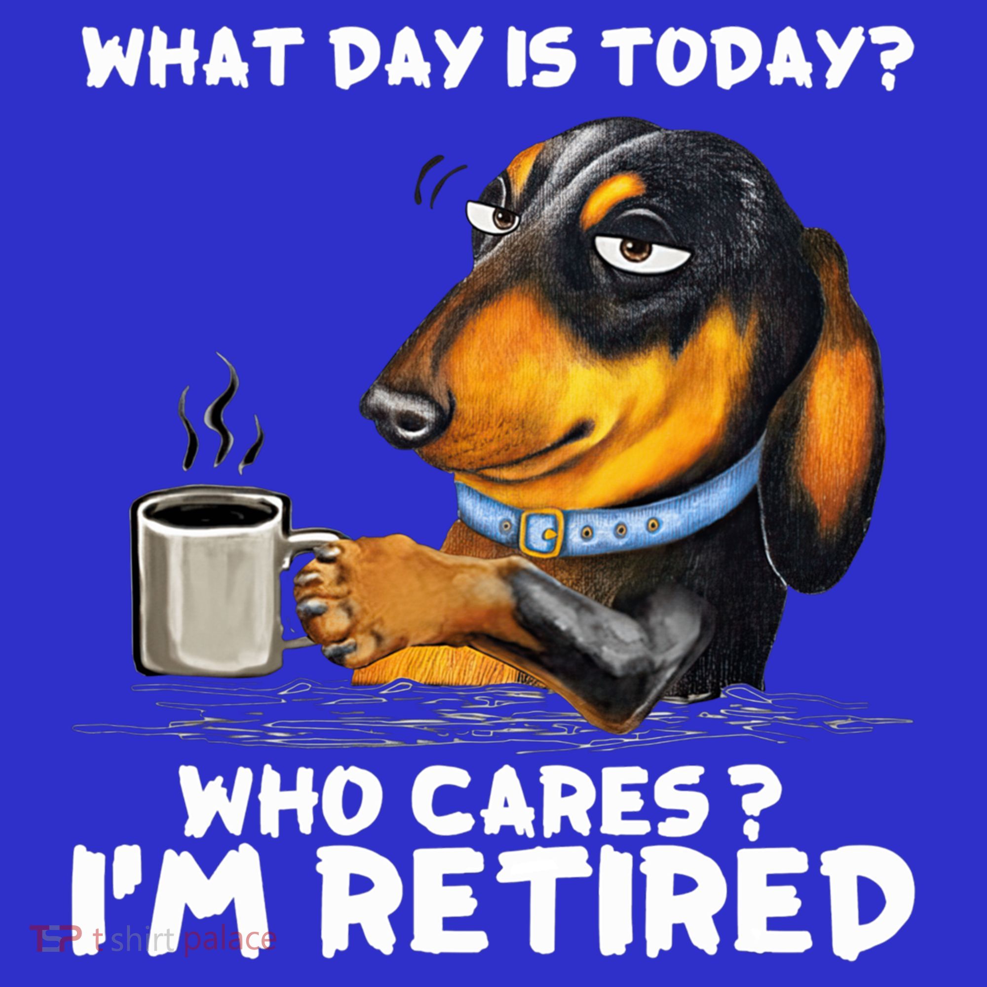 Dachshudn Dog What Day Is Today Who Care I‘m Retired Gift T-Shirt