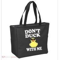 Don't Duck With Me Funny Rubber Duck Ducks Gift Tote Bag thumb 2