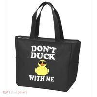 Don't Duck With Me Funny Rubber Duck Ducks Gift Tote Bag thumb 3