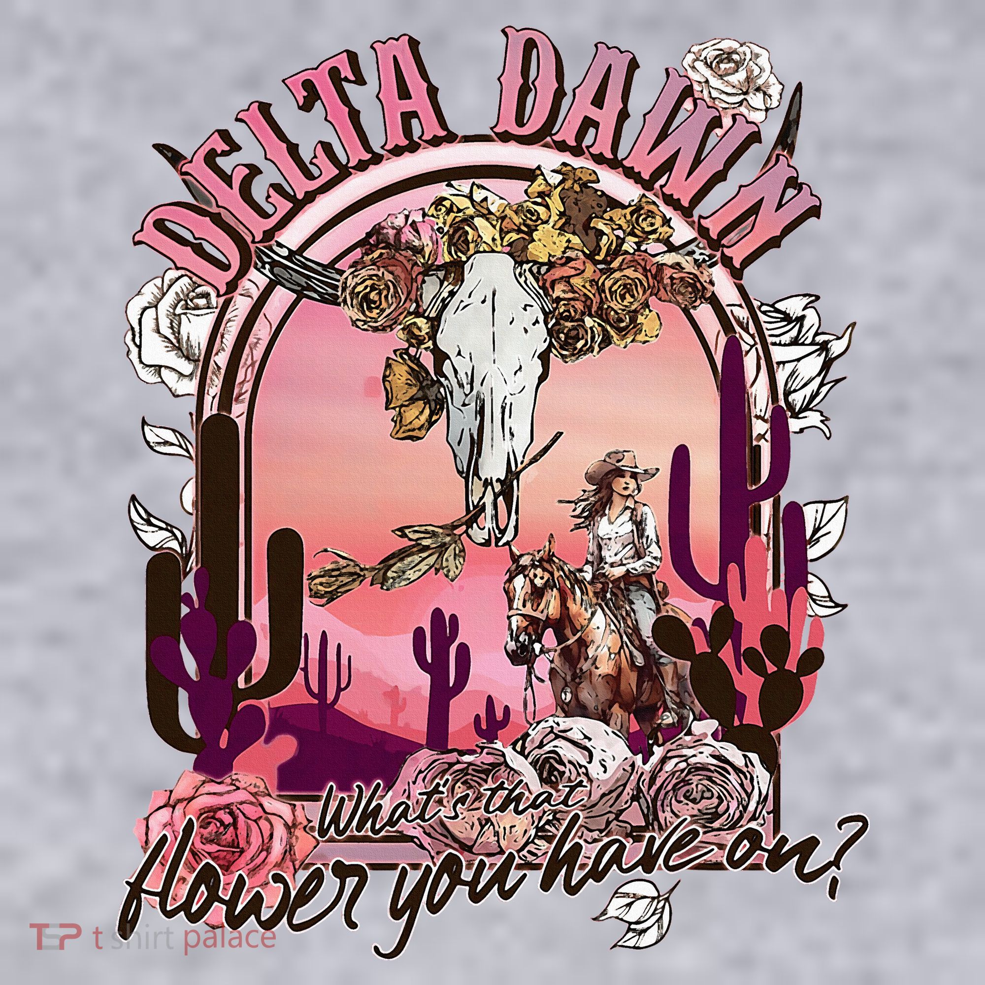 Delta Dawn WhatS That Flower You Have On Western Country Women's Sweatshirt