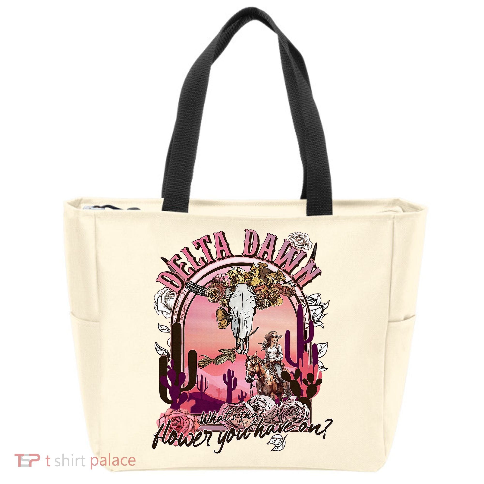 Delta Dawn WhatS That Flower You Have On Western Country Tote Bag