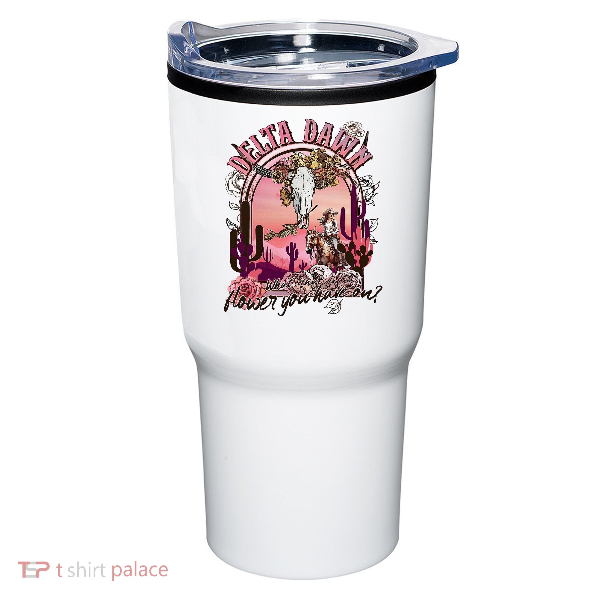 Delta Dawn WhatS That Flower You Have On Western Country Tumbler