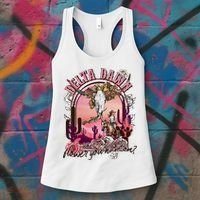 Delta Dawn WhatS That Flower You Have On Western Country Women's Tank Top thumb 3