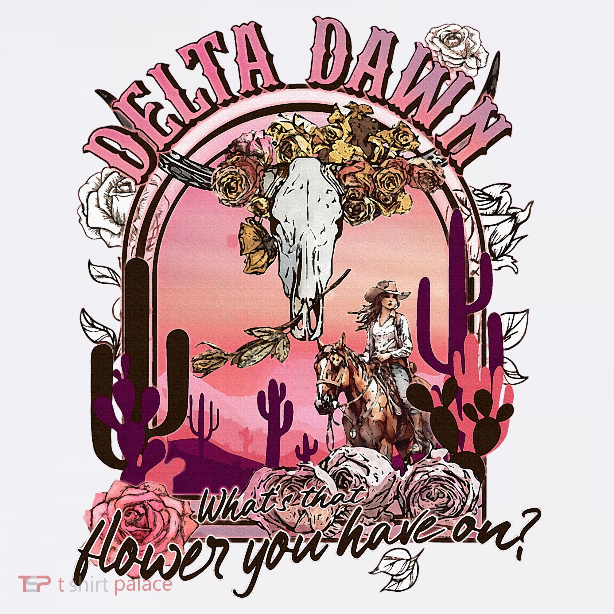 Delta Dawn WhatS That Flower You Have On Western Country Women's Tank Top