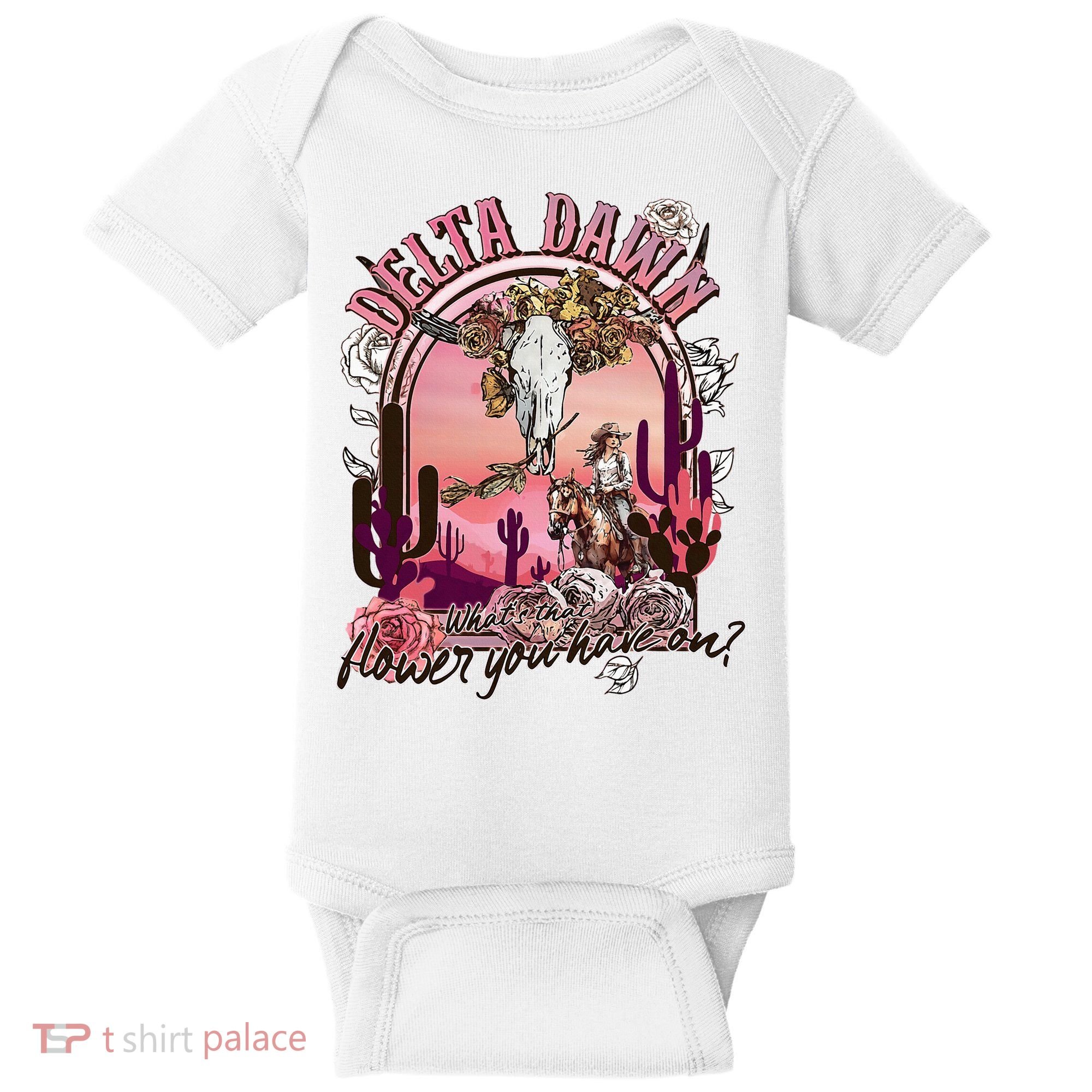 Delta Dawn WhatS That Flower You Have On Western Country Baby Bodysuit