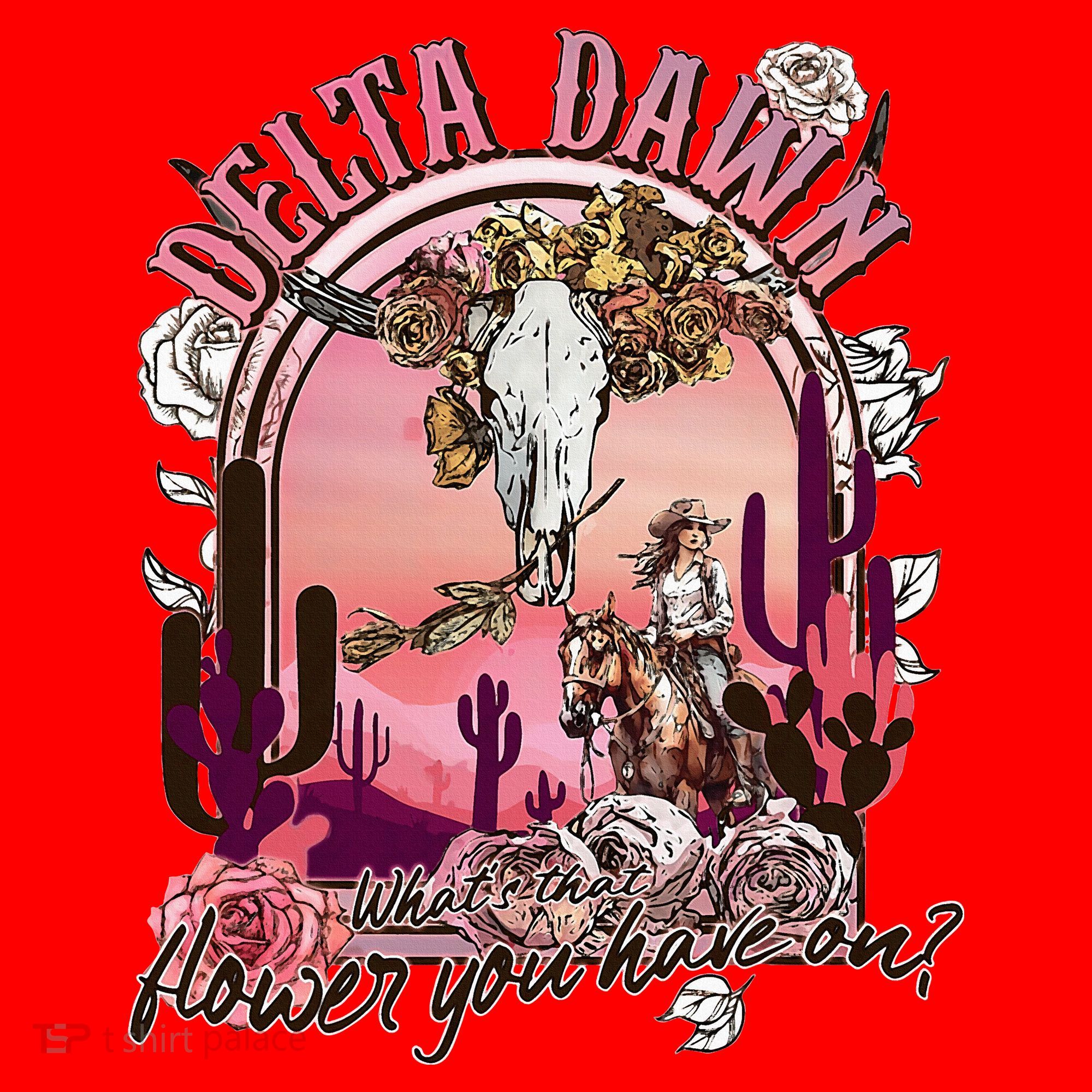 Delta Dawn WhatS That Flower You Have On Western Country Santa Hat