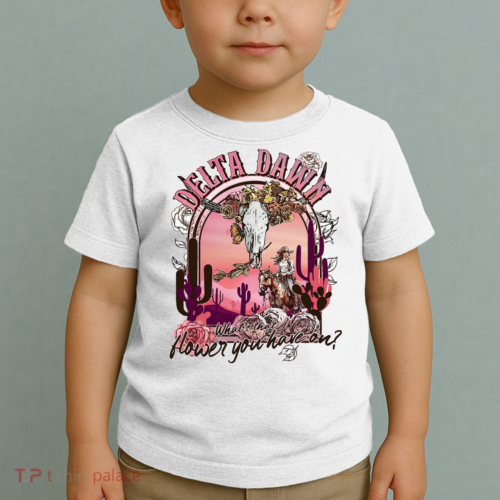 Delta Dawn WhatS That Flower You Have On Western Country Toddler T-Shirt