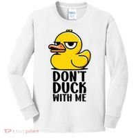 Dont Duck With Me Funny Gift Duck Kids Long Sleeve Shirt thumb 0