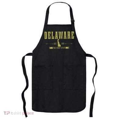 Delaware Est. 1787 The First State Pride State Map Vintage Apron